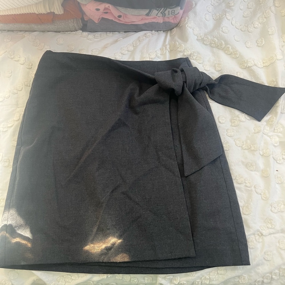 Elegant Charcoal Wrap Skirt